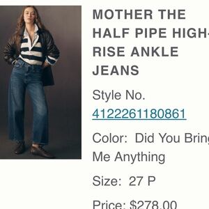 MOTHER High-Rise Ankle Jeans - Deep Blue